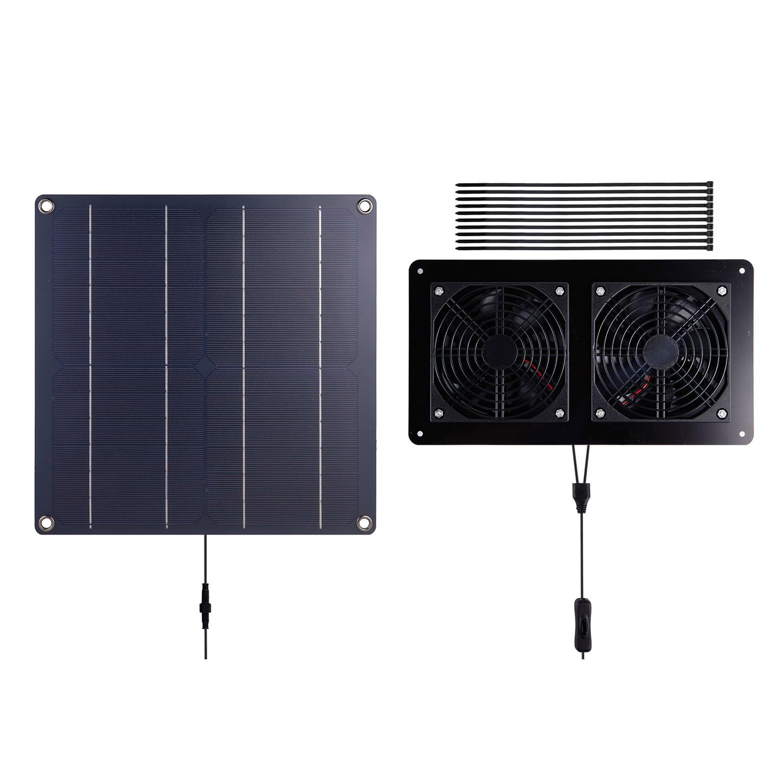 15W Solar Powered Ventilation Fan for Greenhouses, Chicken Coops & Dog Houses Exhaust Solar Power Exhaust Fan