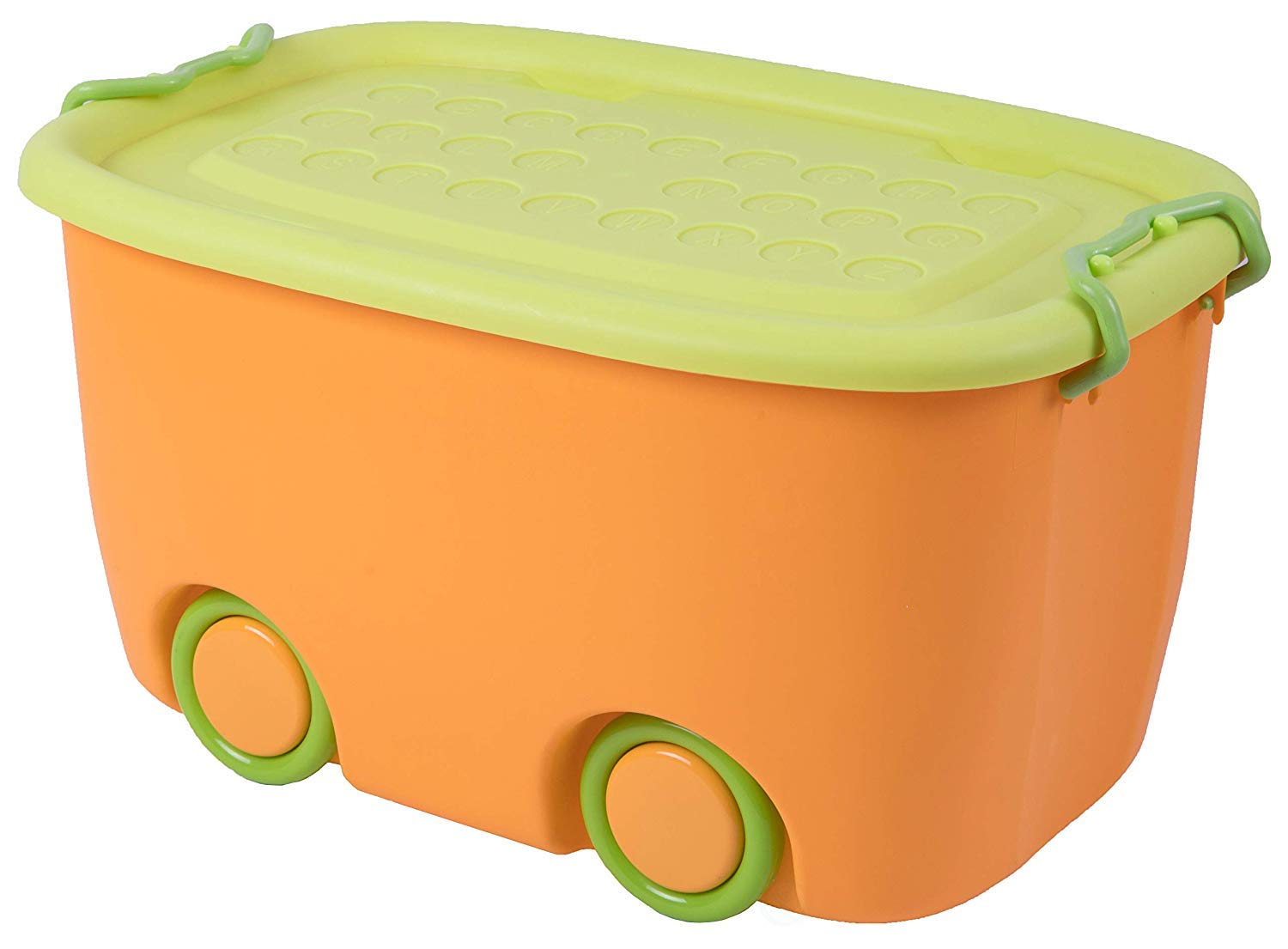 ginoya brothers Multi Functional Plastic Stack able Round Organizer Storage Box with Lid And Wheels (Multicolour, Large)