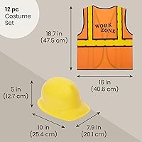 Vista 2 de BLUE PANDA Construction Hats Costume Kit - One Size Fits Most, Multicolor, 6-Pack - Construction Vests & Hard Hats for Birthday Parties & Classroom
