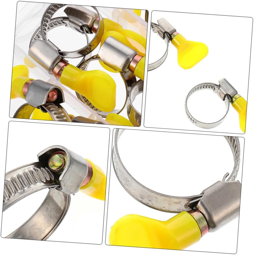 45pcs Stainless Steel Hose Clips with Plastic Handle Durable Hose Clamps Cables and Tubes Automotive and Home Applications and Resistant