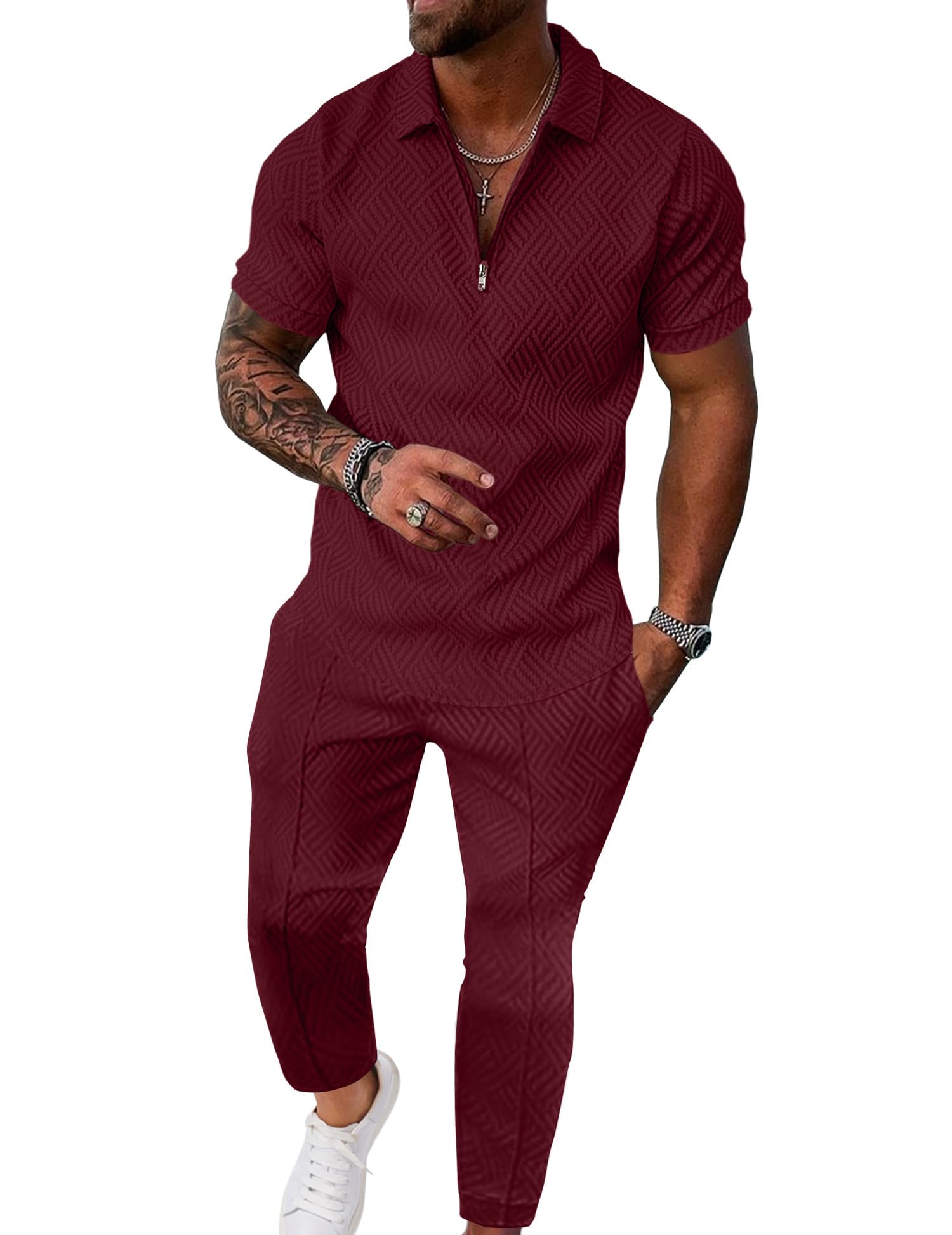 UOUA Mens Sweat Suits Set