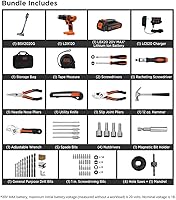 Vista 2 de BLACK+DECKER 20V MAX - Kit de herramientas para el hogar con taladro y aspiradora inalámbrica de mano Powerseries Extreme, Azul (LDX120PK & BSV2020G)