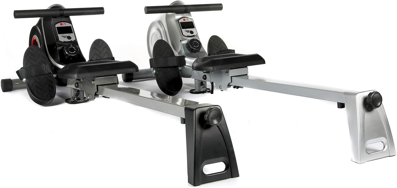 XS Sports R310 Home Rowing Machine-Folding with Magnetic Adjustable Resistance-Fitness Rower (Silver)