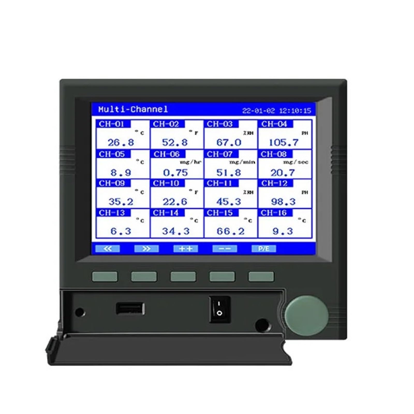 Registrador de Datos de Temperatura USB multicanal con Entrada Universal, Color, sin Papel