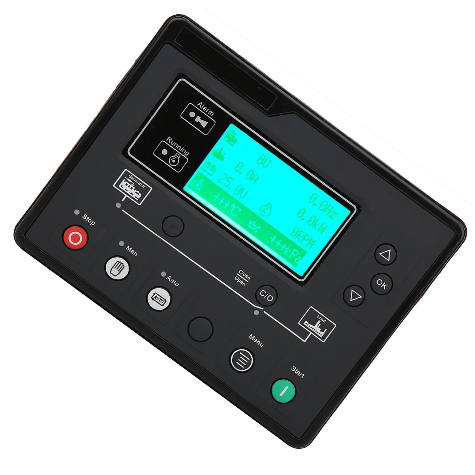 Jeffergarden Controlador de Grupo Electrógeno HQM6110U, Plástico, Parada de Arranque Automático, Rango de Frecuencia de 1 Hz a 10 KHz, Ideal para Sistemas de 120 V/240 V