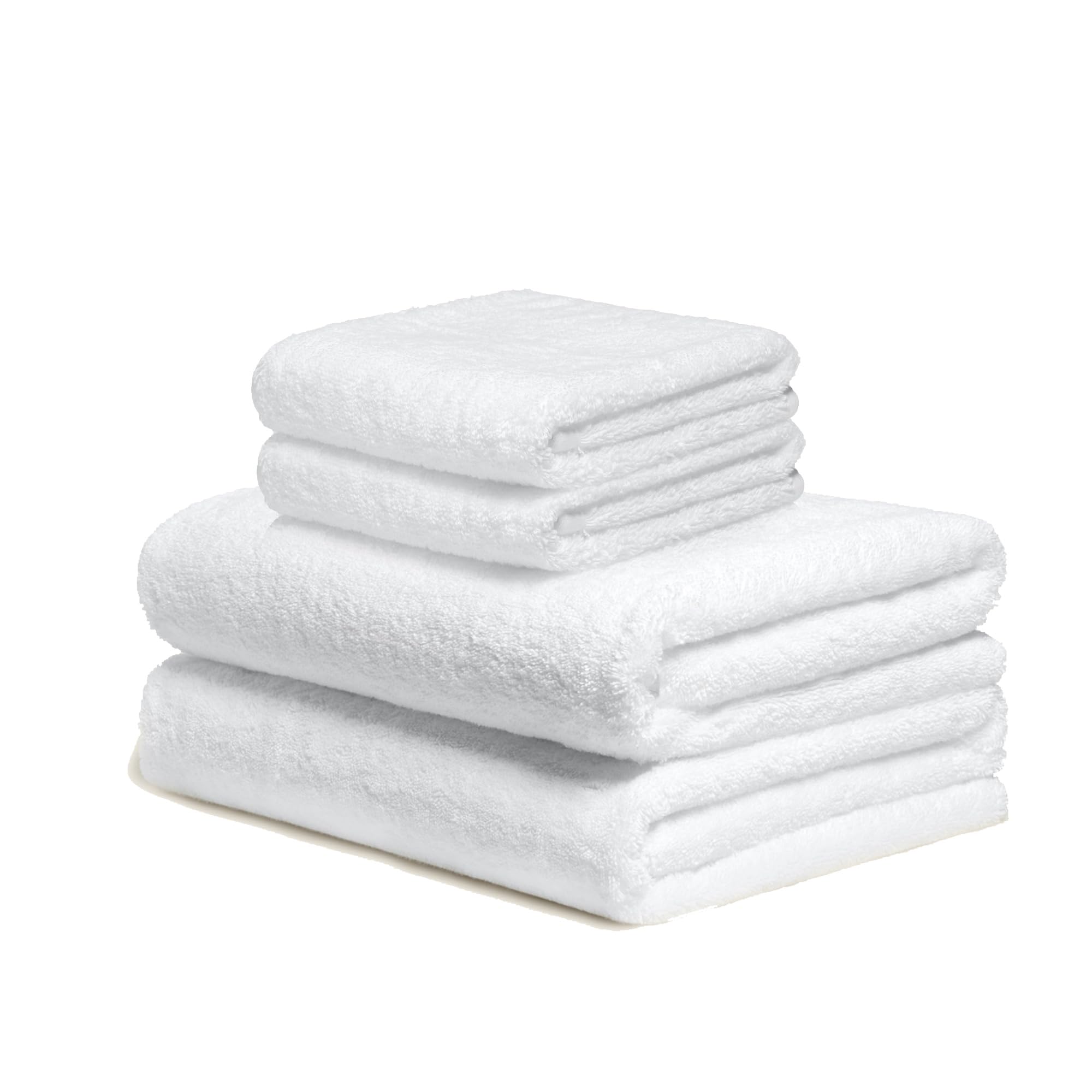 Italic Serene Ultraplush Cotton Towel Set 4-Piece 2 Bath Towels 2 Hand Towels White Large 800GSM 100 Cotton