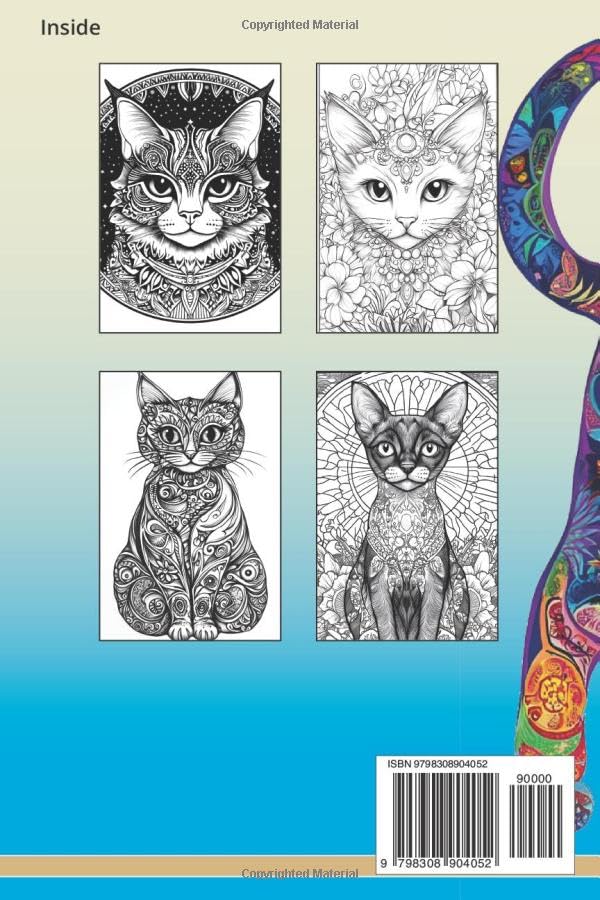 Mandala Coloring Book, Cats Edition: Relaxing and Intricate Cat-Themed Mandalas for Mindfulness and Stress Relief image 3