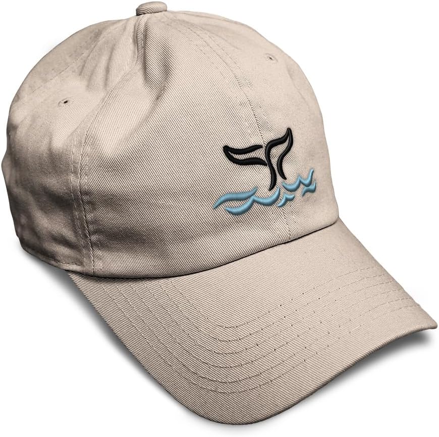 Speedy Pros Soft Baseball Hat Embroidered Dad Hat Whale Tail Out Embroidery Men & Ladies Baseball Cap Cotton