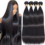 Brazilian Straight Human Hair 4 Bundles 10 12 14 16 Inch 100% Unprocessed Virgin Straight Weave Bundles Human Hair