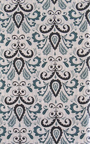 Nantucket Floral Paisley Design Vinyl Flannel Back Tablecloth (52" X 52" Square) #TOP1