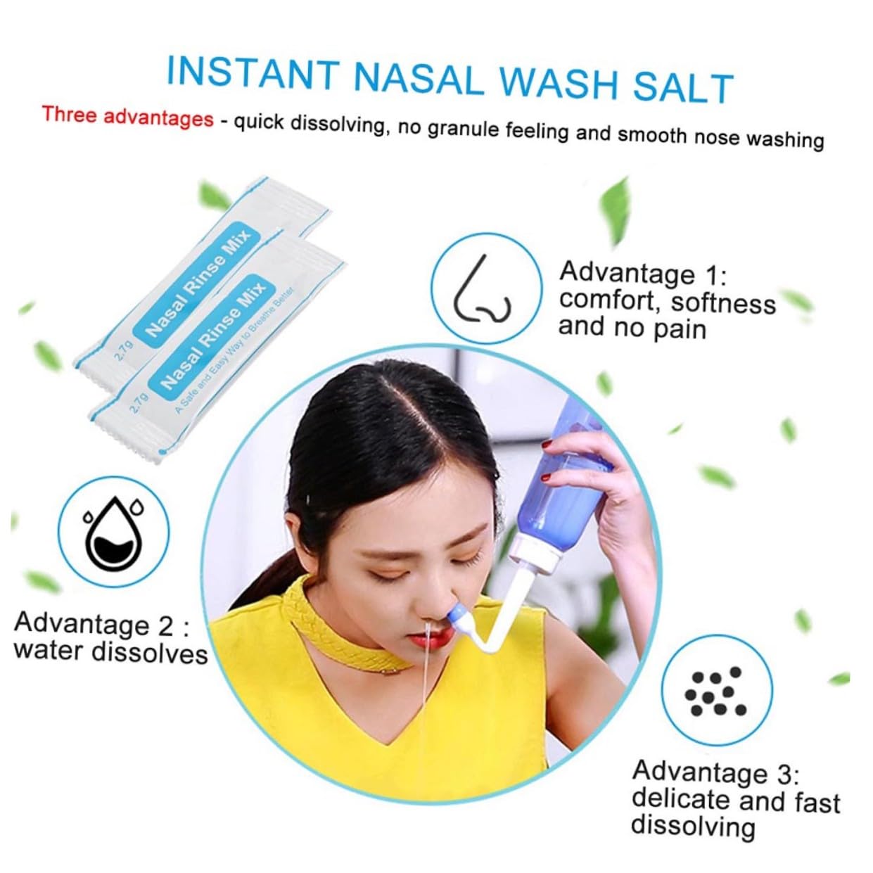 Sal para Lavado Nasal Instantáneo Blancos 80 Sobres