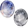 Thumb Worry Stone for Anxiety Healing, 2 Pcs Natural Crystals Sets Hand Carved Amethyst Home Indoor Decorative Natural Stone for Anxiety Stress Relief Therapy Black, Blue