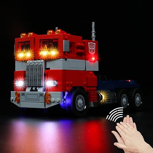 Kit de luces LED para transformadores Lego Optimus Prime 10302 convertible, juego de iluminación de conexión USB compatible con Lego 10302 (solo