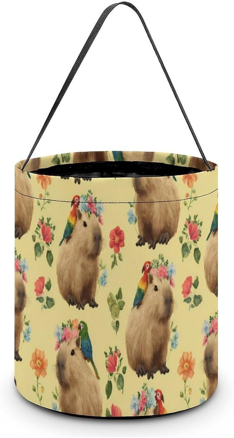 Cute Capybara Halloween Bucket Candy Bag Mini Buckets