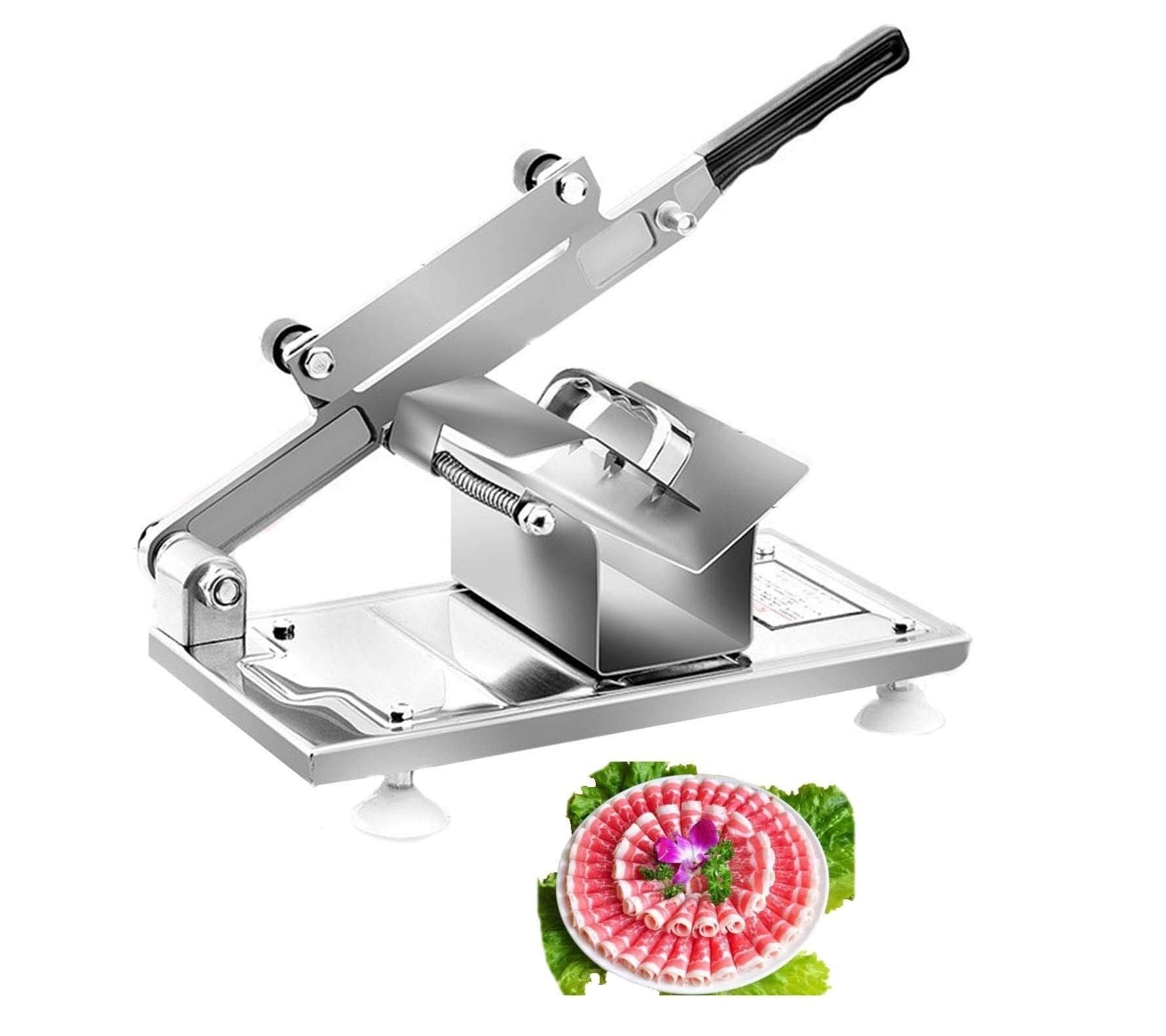 ASerZenith Manual Meat Slicer For Home And Commercial Use, Stainless Steel Slicing Machine For Beef, Mutton, And Roll, Efficient And Durables