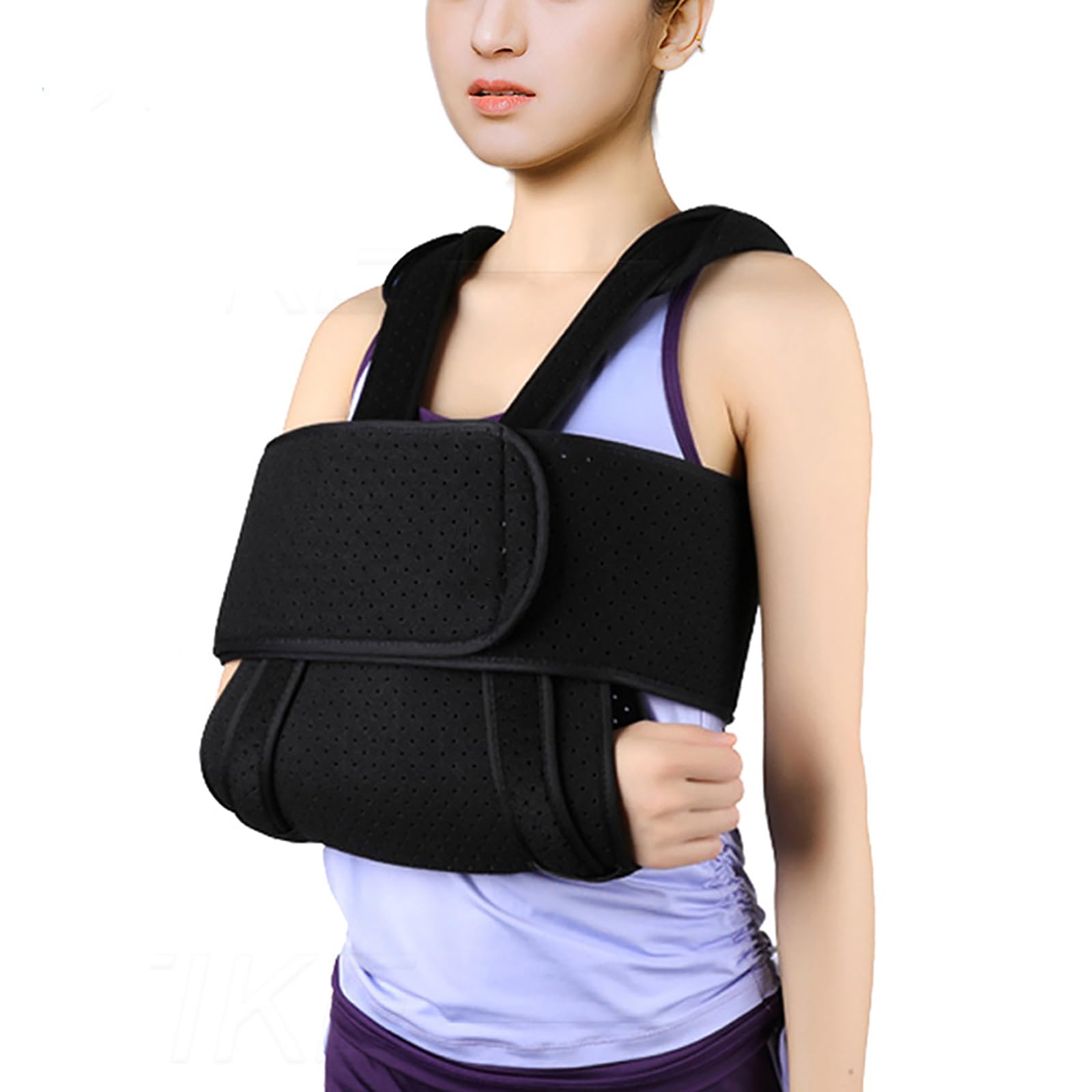 Inmovilizador de Hombro con Cabestrillo de Brazo, inmovilizador de Correa de Hombro Transpirable Ajustable, Tejido Compuesto Transpirable Perforado, tamaño Ajustable, para Soporte de muñeca,