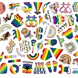 MVOLEGDE 53 Stück Pride Sticker, LGBTQ Sticker, Fahrrad Pride Aufkleber Set, Prides Aufkleber, Wasserdicht Vinyl Stickers, für Auto Motorräder Fahrrad Gepäck Cartoon-Kühlschrankaufkleber
