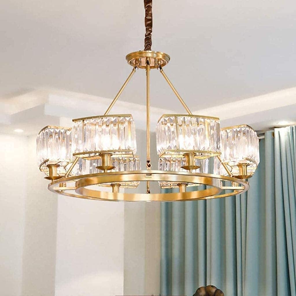 ASerZenith Modern Chandelier Ceiling Pendant Light Ceiling Lamp Pendant Light Light - Simple Copper Crystal Lamp Dining Room Bedroom Lamps,Chandeliers Ceiling Chandelier,Hanging Light