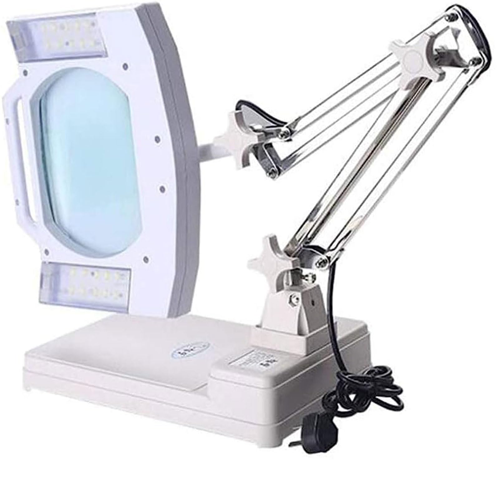 Lupa Lupas Lupa de 5x/10x con Soporte Iluminado por LED, Altura Ajustable para Lectura, Manualidades, Pasatiempos, Trabajo