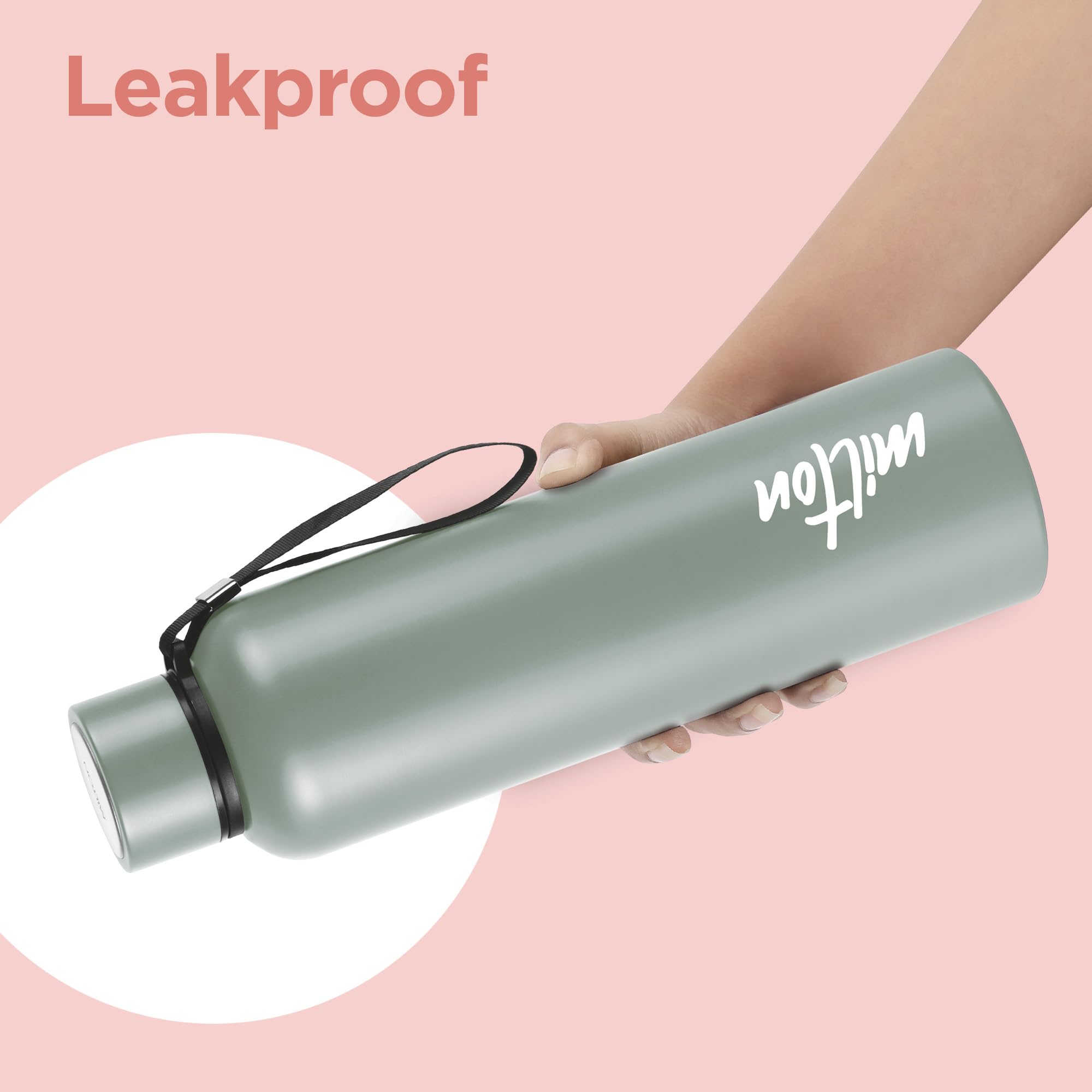 Milton Aura 1000 Thermosteel Water Bottle, 24 Hr Hot and Cold I Leak Proof Lid, ISI Certified I Vacuum Insulated I for Office, Gym, School I Grey image 5