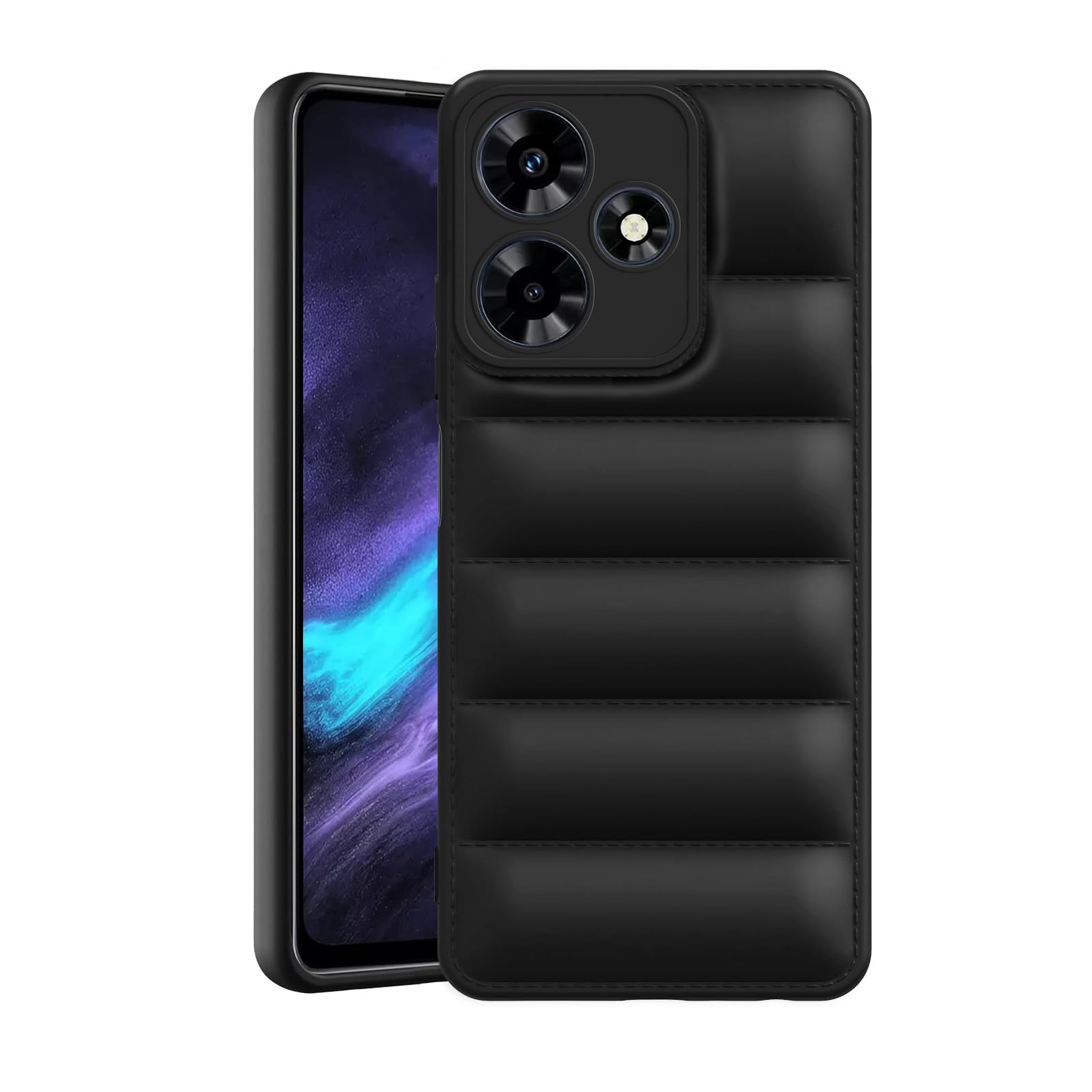 Amazon Brand - Solimo Puffer Case Camera Protection Soft Back Cover for Infinix Hot 30 5G - Black - Rubber (B0CQT8Z23J) Amazon Price History, Amazon Price Tracker