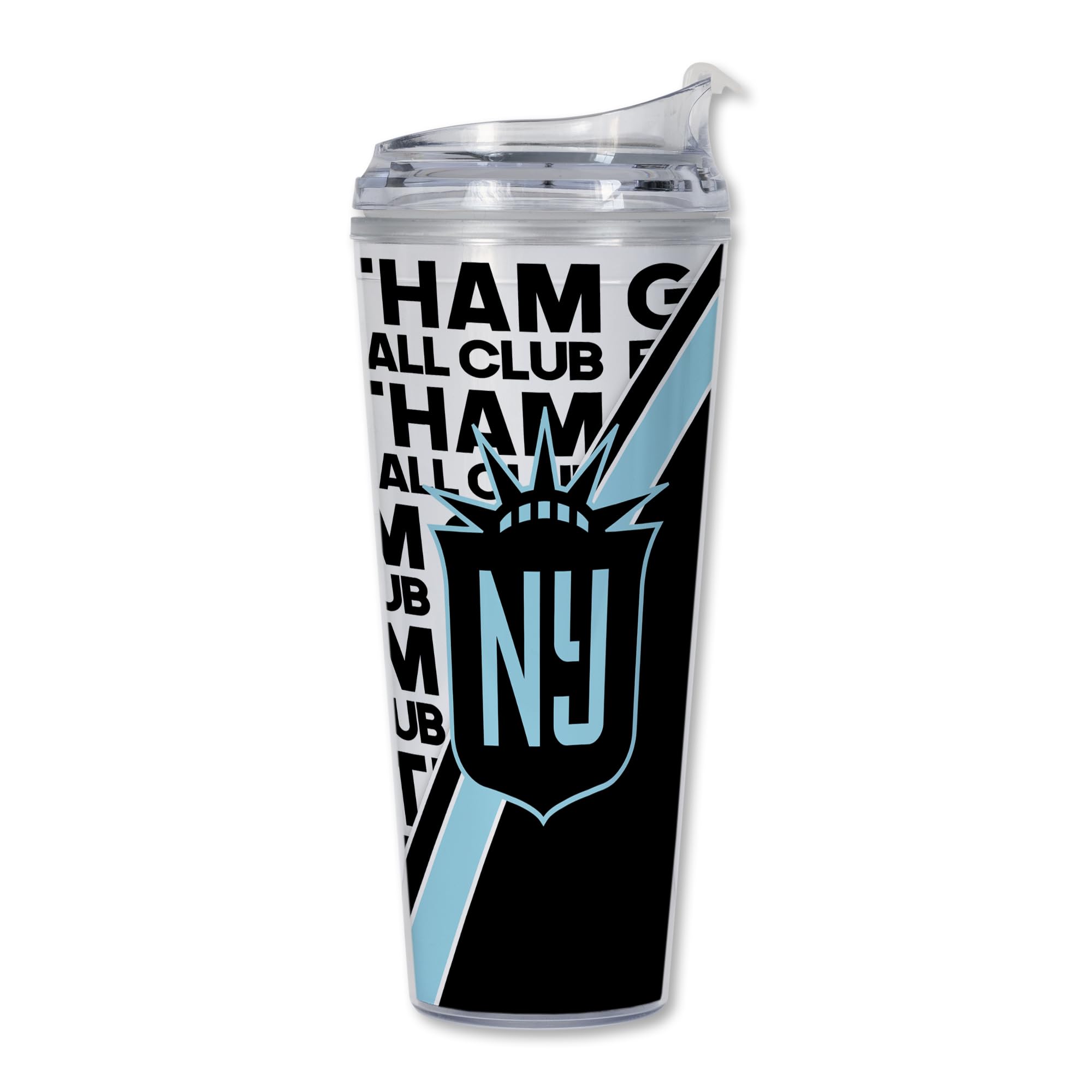 Gobelet Gotham FC avec paille pour s'hydrater au bureau ou en voiture