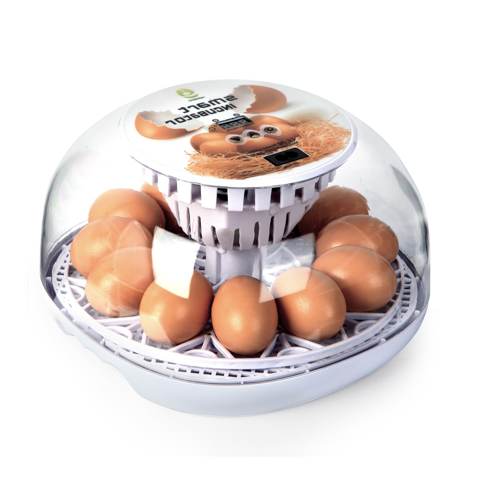 12 Eggs Incubator for Hatching Eggs with Automatic Egg Turner, Temperature Control, Automatic Water Adding for Hatching Chicken, Goose, Duck, Quail, Pigeon, and Turkeys