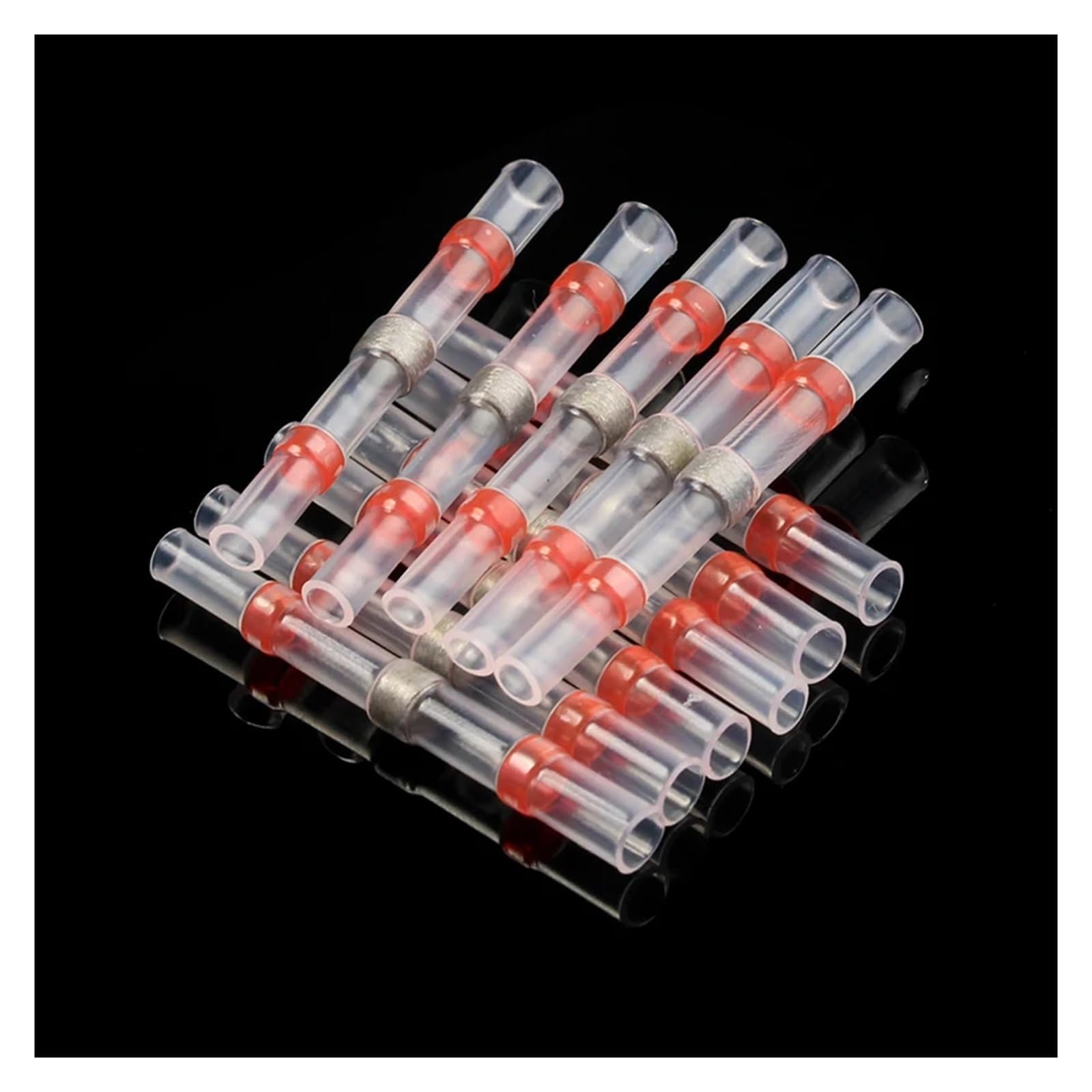 500/100PCS Lötanschlüsse Dichtungsdraht Wasserdichter Schrumpfstoßverbinder Rote elektrische Anschlüsse Isolierter Spleiß(400PCS)