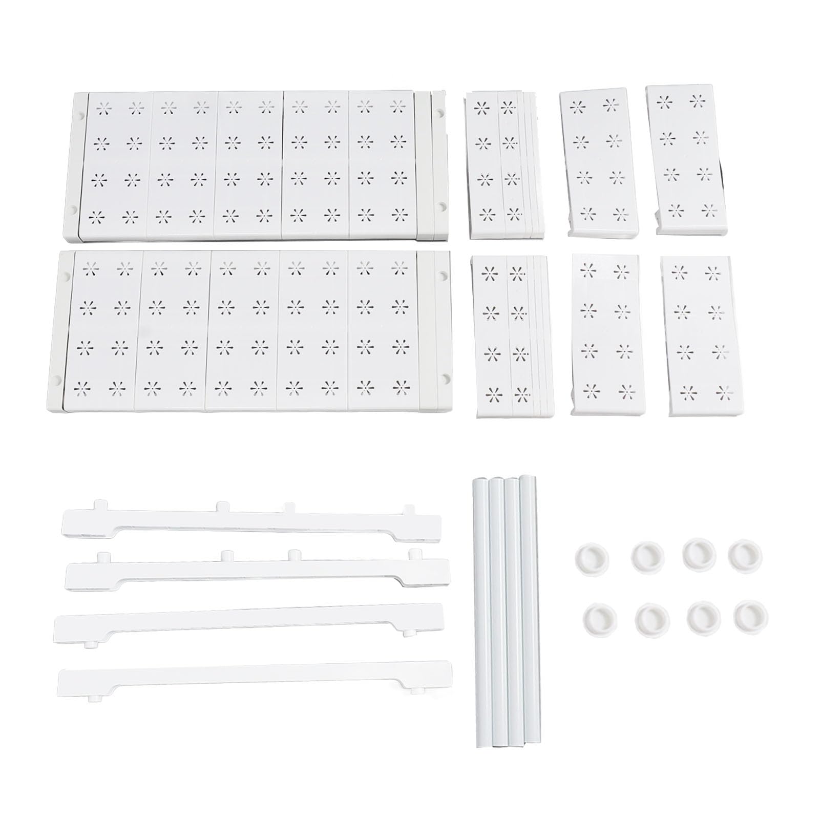 Półka do Szafy Rozkładany Organizer Regulowany Stojak do Przechowywania do Szafek i Szaf Stal Węglowa szerokość 48 Cm 18 Sztuk Części (Długość 67-88 cm / 26,4-34,6 cala)