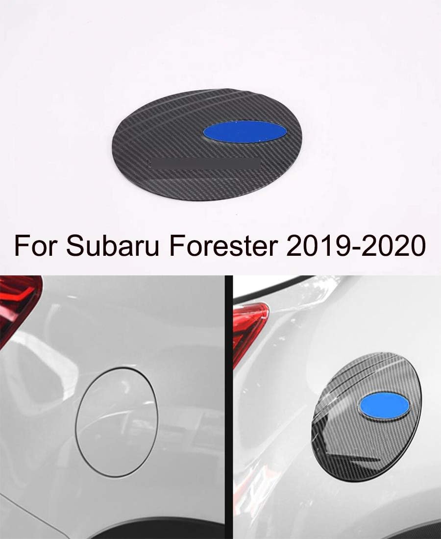 ABS Carbon Fiber Style Auto Fuel Filler Door Cover Gas Tank Cap Decoration Cover Trim Compatible For Subaru Forester 2019-2020
