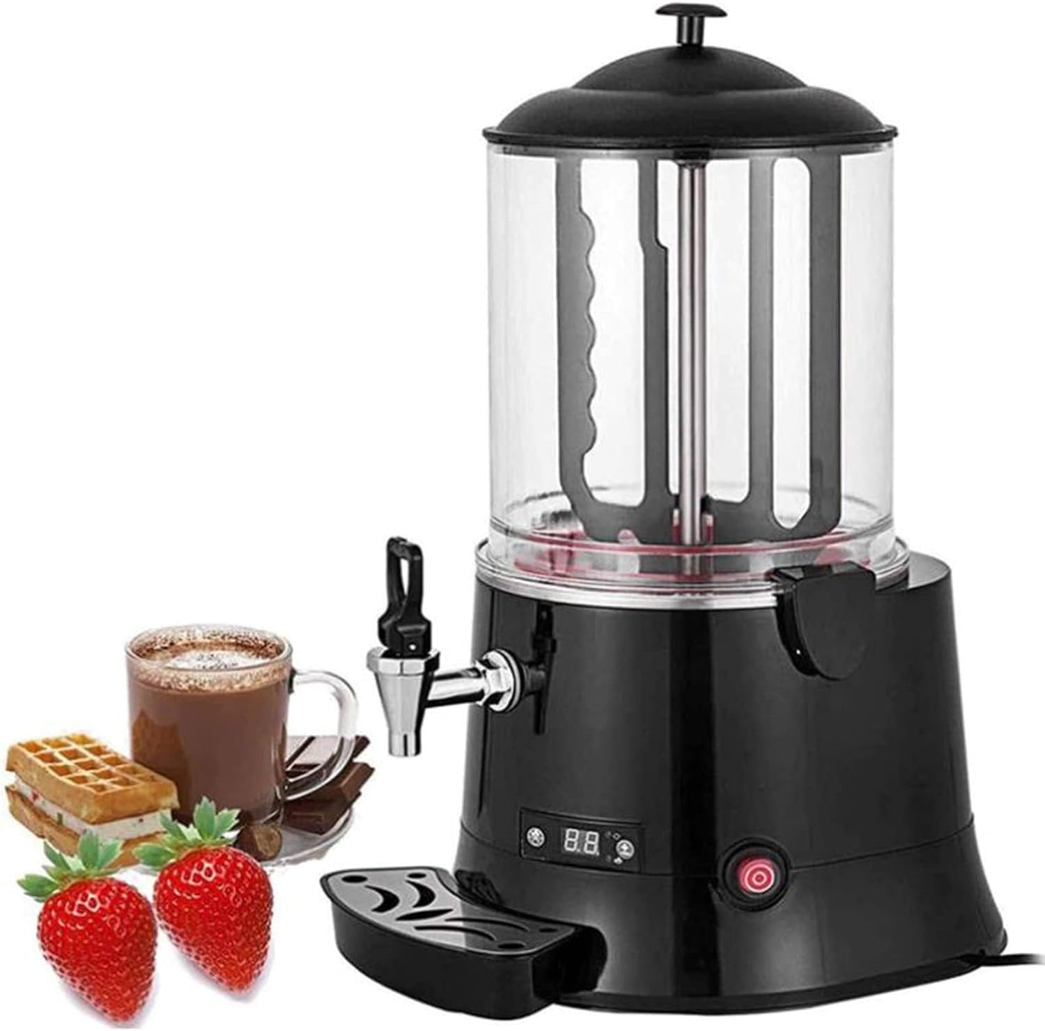 Edelstahl-heißer Schokoladen-Dispenser, 5L/10L elektrische Getränke-Hersteller mit präziser Temp-Steuerung und Anti-Stick-Pfanne, Anti-Skalben-Hahn für Cafe Hotel Home Use, 600W Commercial Grade