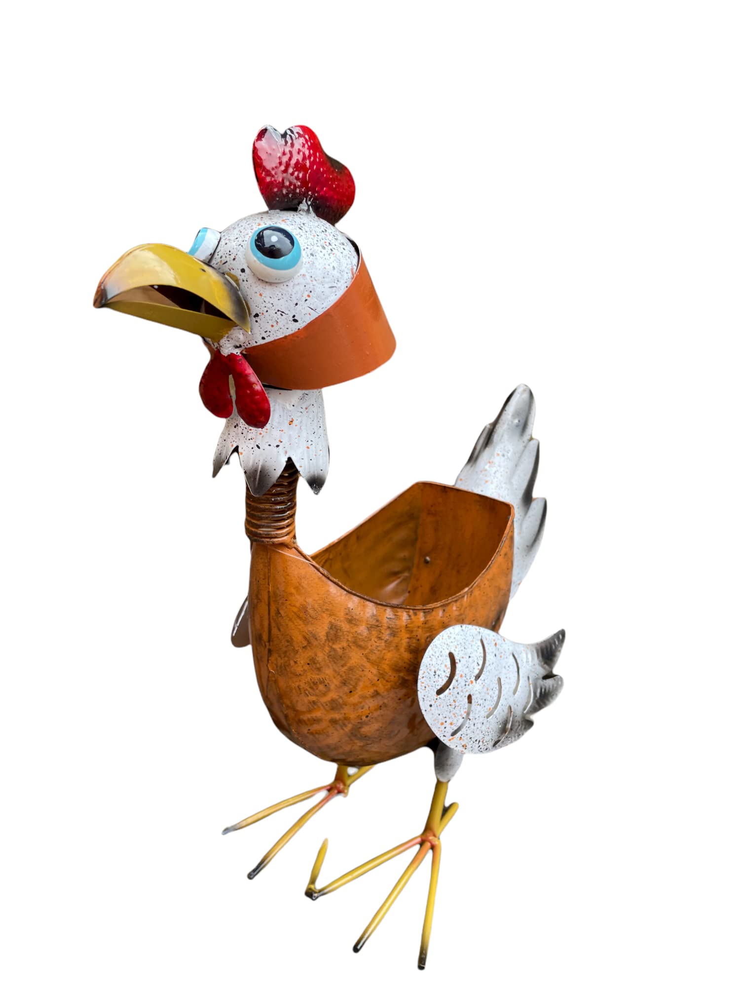 Ablerhome Decor Standing Chicken Plant Pot Ornament Animal Garden Sculpture Flower Planter Ornament New Gift (Brown Hen)