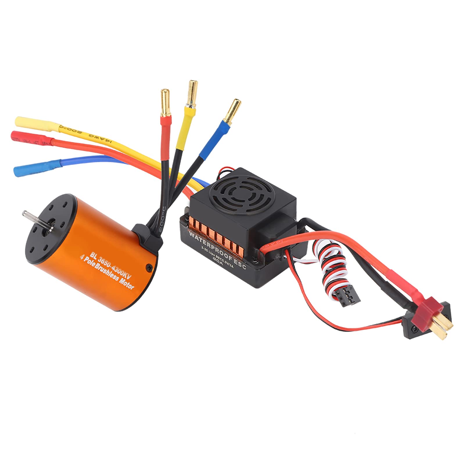 Naroote Set ESC per Motore Brushless a Coppia Elevata 4300KV per Modello di Auto RC 1/10, Parti di Aggiornamento Affidabili per un Funzionamento Regolare, Adatto per Hobbisti, Lega di Alluminio/36