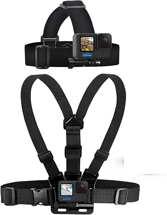 Adjustable Chest Mount Harness and Head Strap for GoPro Cameras