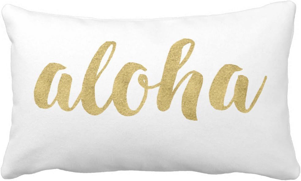 SelfStar Hawaiian Stylish Fun Hello In Gold Custom Zippered Pillowcase Pillow Cases Cover 20X30 Inch
