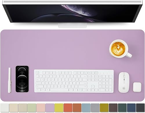 Miniatura 39 de Tapete de escritorio de piel antideslizante de poliuretano (PU), para organización de escritorio y accesorios, ideal para alfombrilla de mouse y de