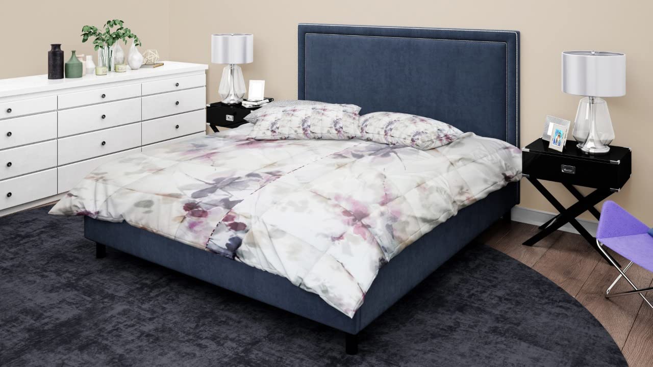 Lross Comforter Duvet Insert Quilt Shaded Design 100% Cotton Comforter Queen Size, Quilted Down Alternative All Season Duvet,Hotel Quality Bedding Comforter ( 1Pc, 96 X 88 )