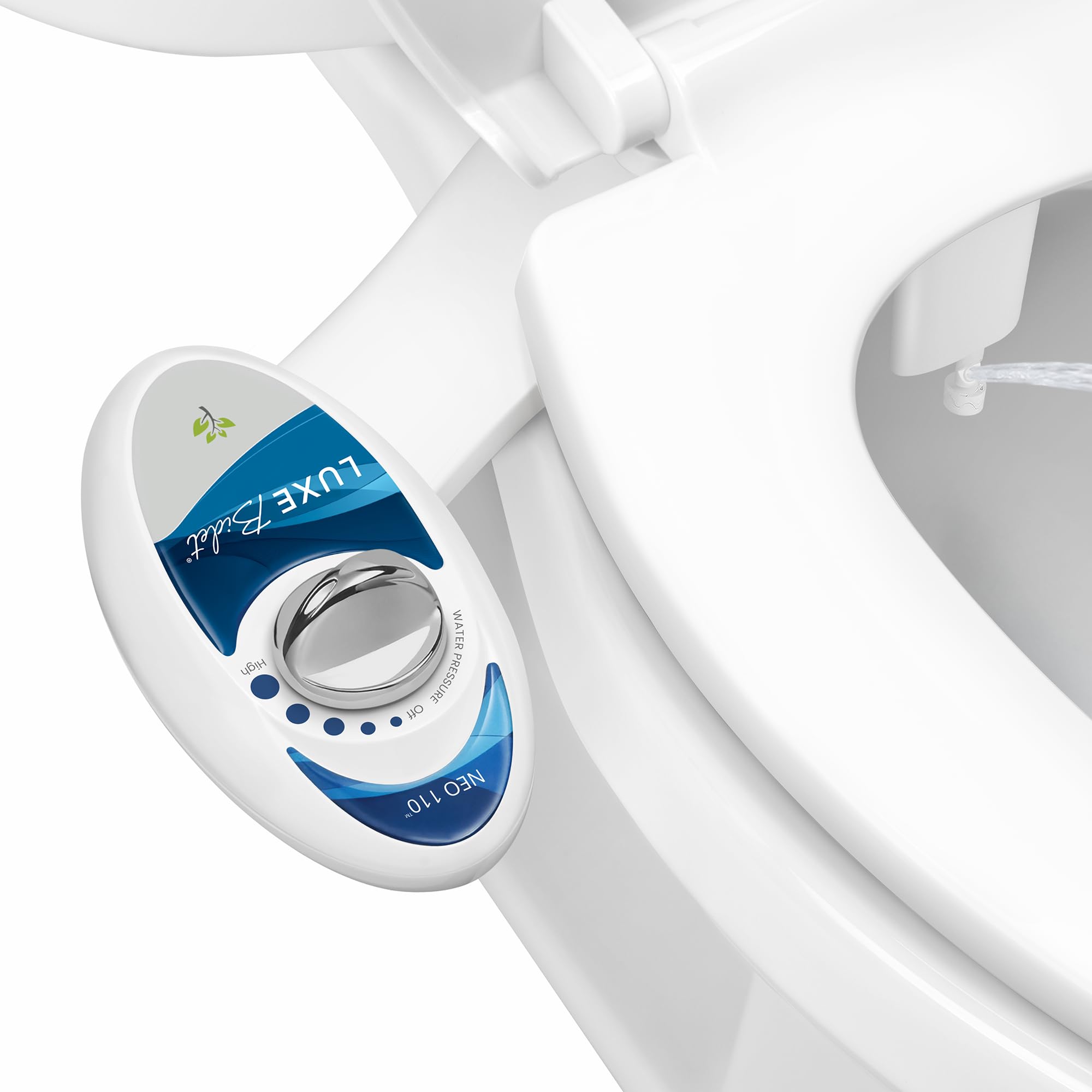 LUXE Bidet NEO 110 - Fresh Water Non-Electric Bidet Attachment for Toilet Seat, Adjustable Water Pressure, Rear Wash (Blue)