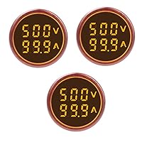 Vista 8 de Indicador de corriente y voltaje de CA de 3 piezas con pantalla de dos dígitos, monitor de instrumentos de medición multifunción LED de cabeza Verde