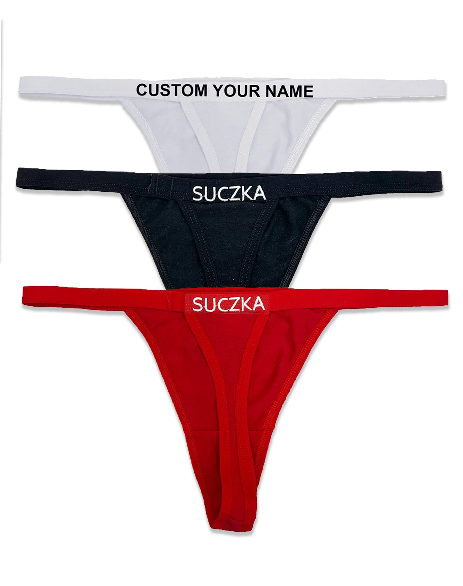 Personalized Thongs with Names - Custom Thongs with Names on it, Embroidered Underwear for Women Low Waist Panties