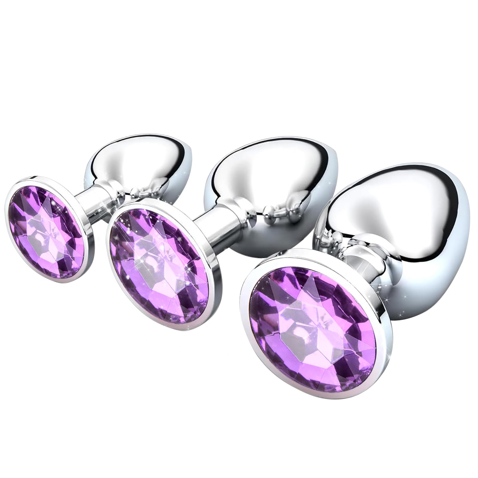 3 Stücke Analplug Buttplug, 3 Größen für Frauen, Paare, Männer, Hellviolett