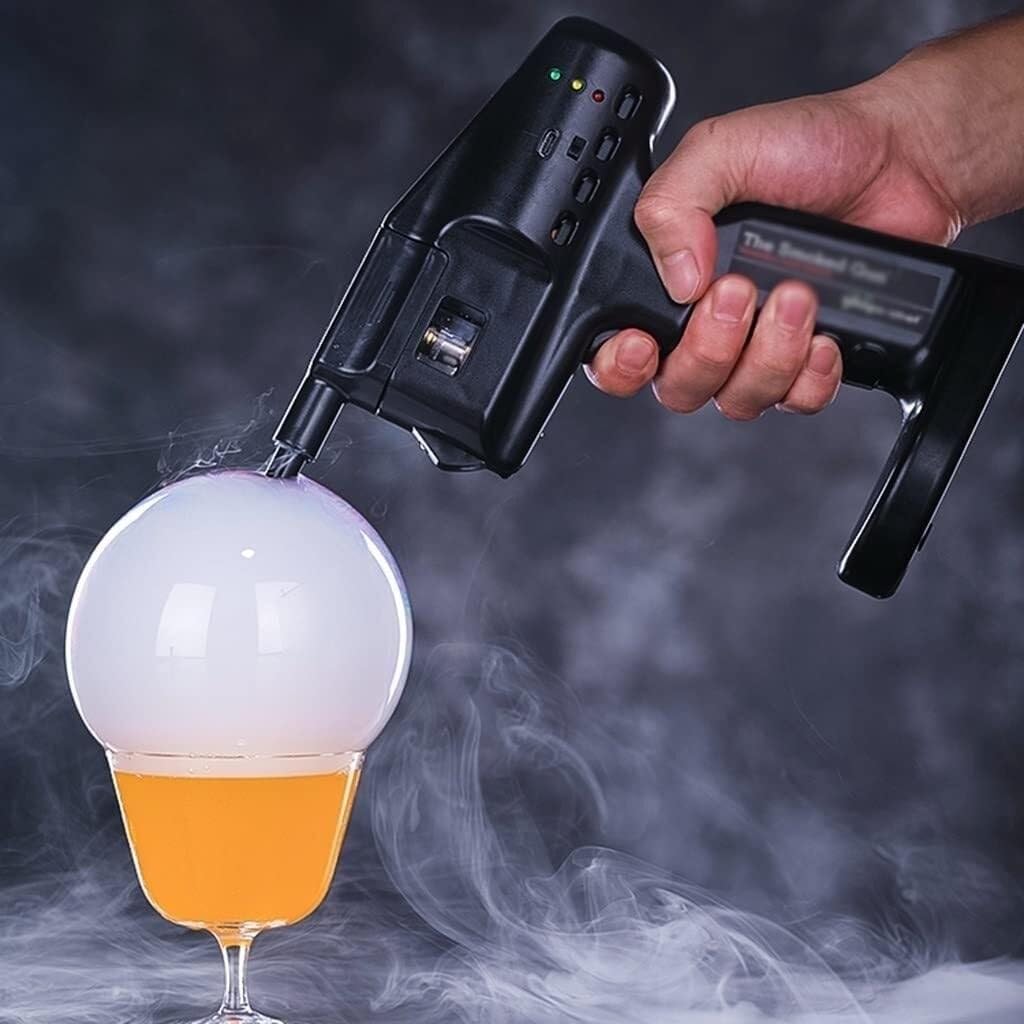 Smoke Bubble Gun,1 E-liquid Warehouse + 5 Atomizer Core, Portable Handheld Smoking Gun, Cocktails Smoke Infuser for Sous Vide Meat Salmon Cocktails Drink Cheese BBQ