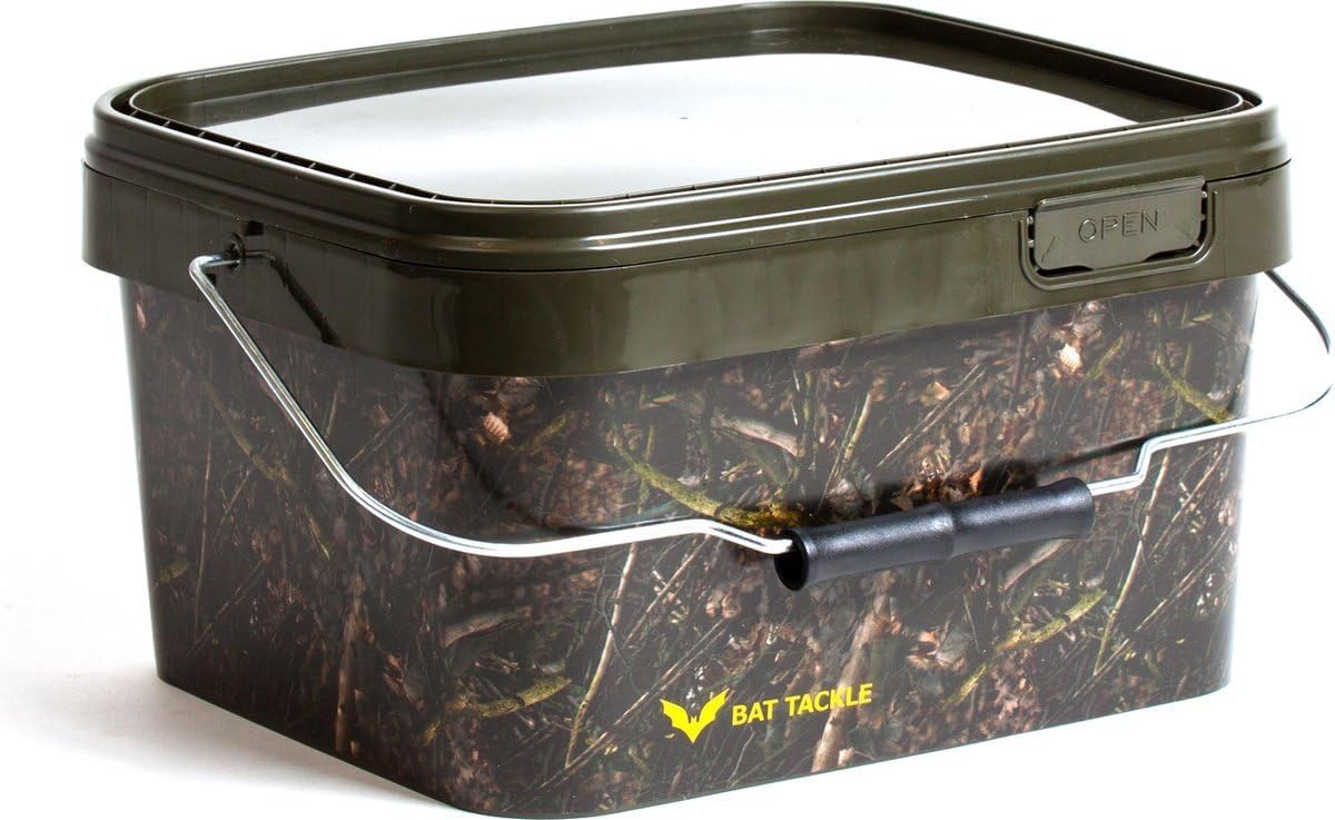 X2 Bat Tackle Sac Camouflage 4 Pièces - 5L - Camouflage pour Rangement, Nourriture, Cendres et Bouillettes - Bait Bucket
