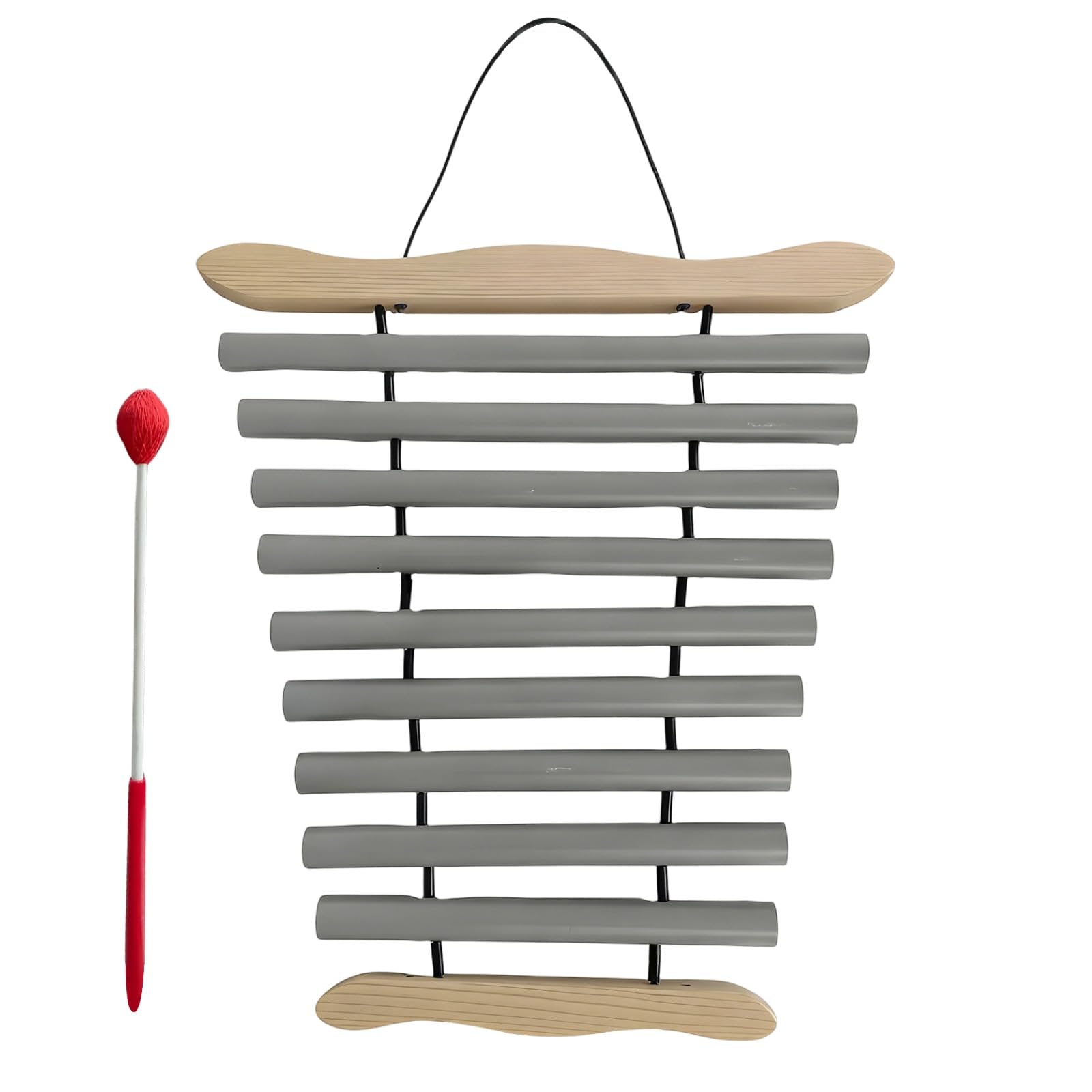Carillon in argento a 9 note, suoneria a vento in metallo con martello, strumento Orff per la cura del suono, musica yoga, istruzione precoce, percussioni portatili per classe, studio e casa