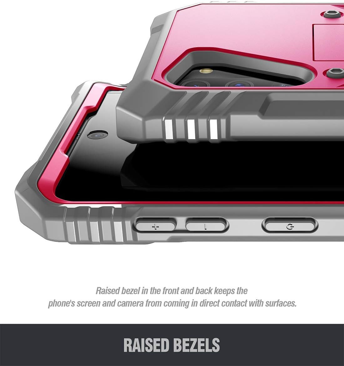 Galaxy Note 10 Rugged Case with Kickstand, Poetic Heavy Duty Military Grade Full Body Cover, Without Built-in-Screen Protector, Revolution Series, for Samsung Galaxy Note 10 (2019), Pink