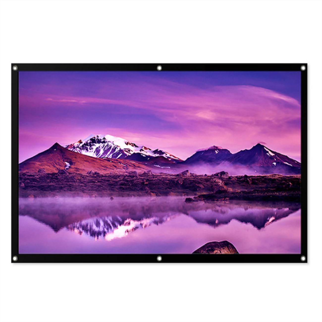 Projectiescherm (150 inch), Oprolbaar Projectiescherm met Standaard 16: 9 HD Opvouwbare Binnen- en Buitenprojectie, Videoprojectiescherm voor Thuis, Feest, Kantoor, Klaslokaal