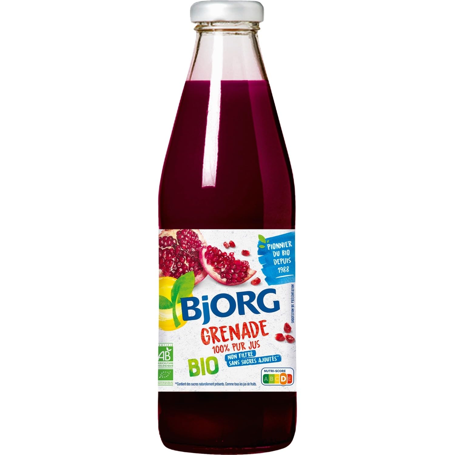 BJORG Jus Bio de Grenade - Pur Jus 100% Fruits - Bouteille en Verre 50 cL - Sans Sucres Ajoutés - Agriculture Biologique - Lot de 3