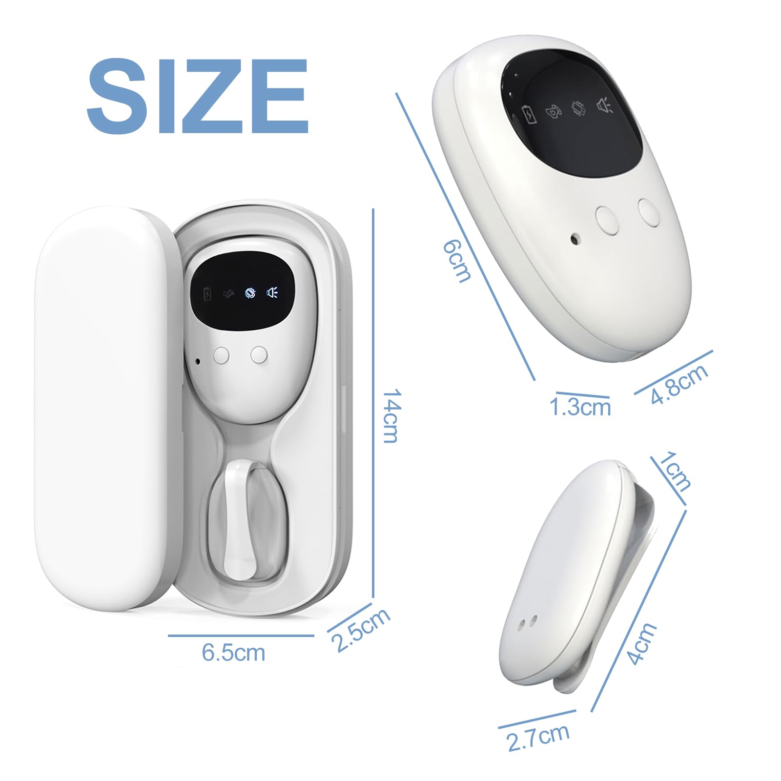 Allarme senza fili per Bagnare il Letto, Ricaricabile USB-C, 3 Modalità, Alta Sensibilità, Suono e Vibrazione, Allarme Enuresi per Bambini, Anziani