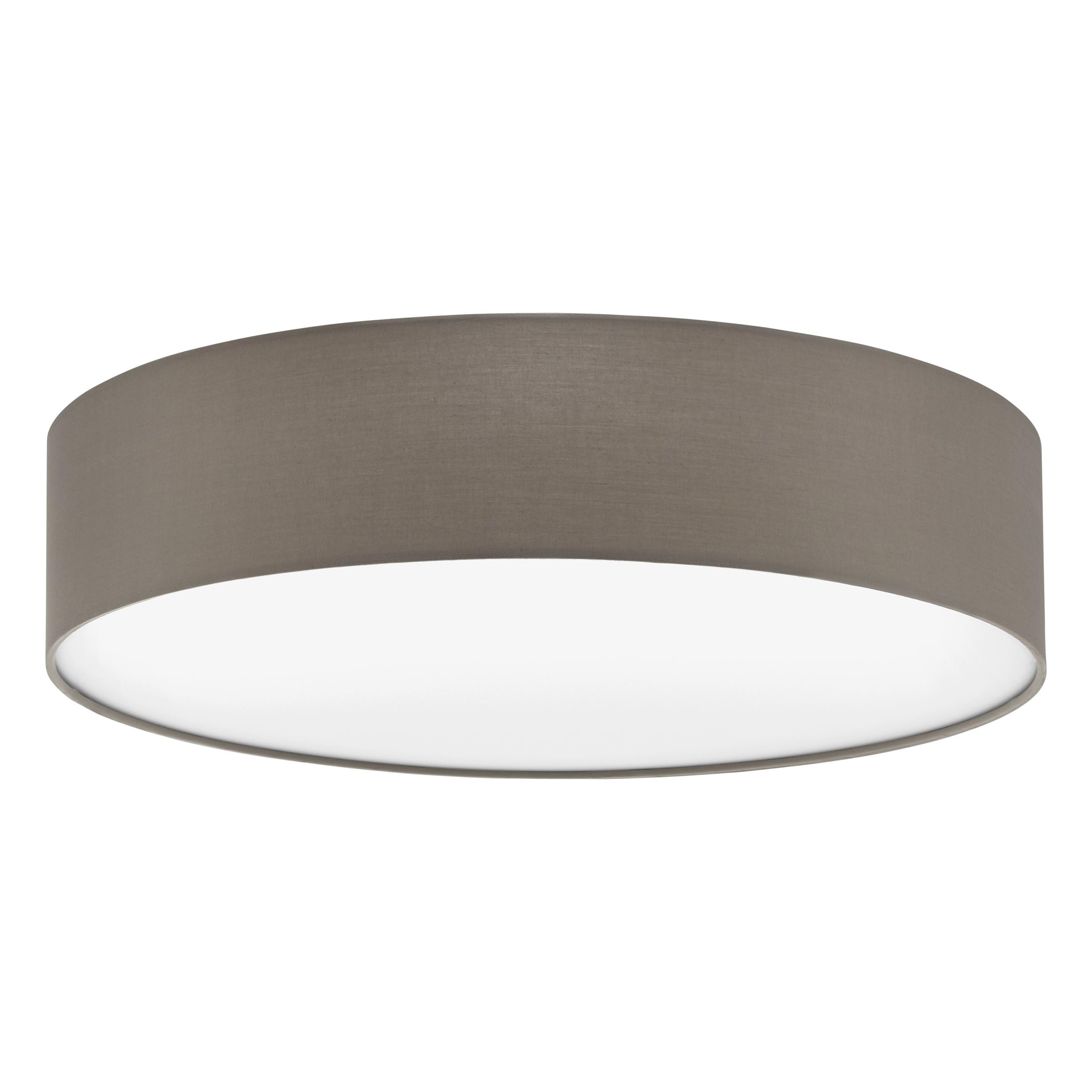 EGLO Deckenlampe Pasteri, 3 flammige Deckenleuchte Modern | Wohnzimmerlampe aus Textil und Kunststoff in Weiß, Taupe, Flurlampe Decke mit E27 Fassung, Ø 57 cm