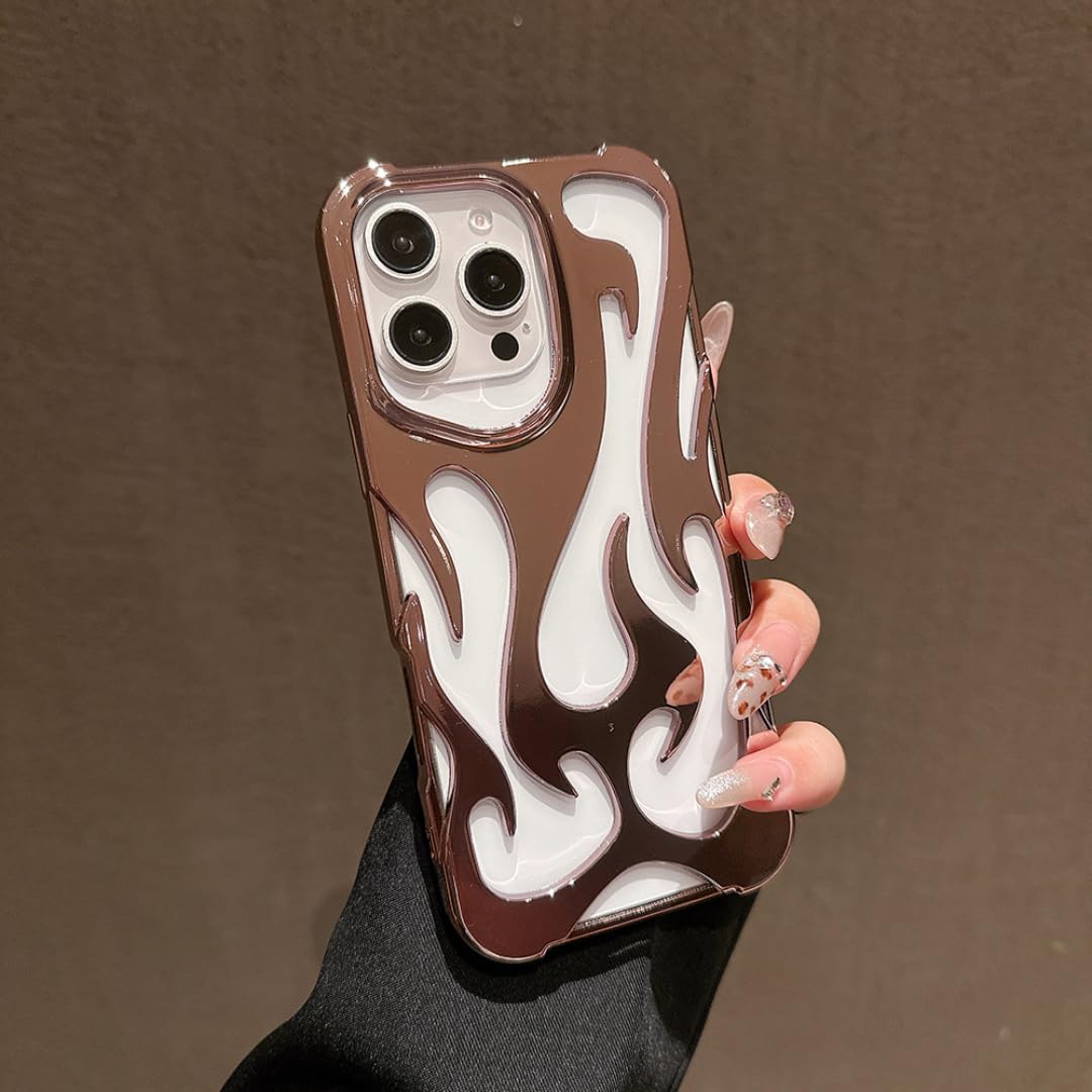Coque iPhone 16 Pro Max flamme creuse étui souple galvanisé rose - 7